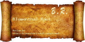 Blumenthal Raul névjegykártya